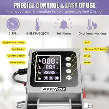 AKEYDIY Heat Press 15x15 inch Heat Press Machine for t Shirts, Fast Heating for Heat Sublimation and...