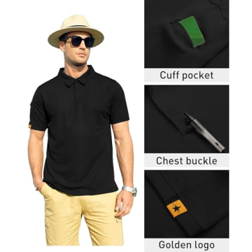 ZITY Mens Polo Shirt Short Sleeve Sports Tactical T-Shirt Athletic Golf Polos Daily Casual Stylish C...