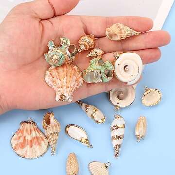 Natural Seashells Beads for DIY Jewelry Crafts - 20pcs Set
