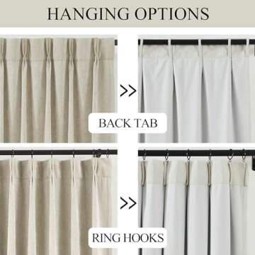 Vision Home Pinch Pleated Full Blackout Curtains Velvet Chenille Room Darkening Curtains 102 inch for Living Room Bedroom Thermal Insulated Pinch Pleat Drapes with Hooks 36" Wx102 Lx2,Ivory Beige