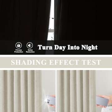 Vision Home Pinch Pleated Full Blackout Curtains Velvet Chenille Room Darkening Curtains 102 inch for Living Room Bedroom Thermal Insulated Pinch Pleat Drapes with Hooks 36" Wx102 Lx2,Ivory Beige