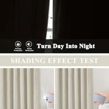 Vision Home Pinch Pleated Full Blackout Curtains Velvet Chenille Room Darkening Curtains 102 inch for Living Room Bedroom Thermal Insulated Pinch Pleat Drapes with Hooks 36" Wx102 Lx2,Ivory Beige