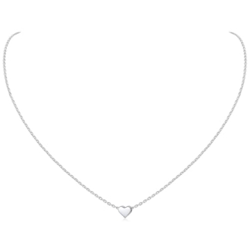 ChicSilver Silver Heart Necklace for Women Dainty Adjustable Jewelry