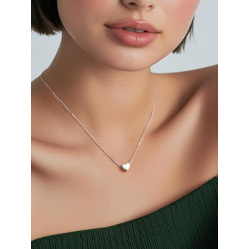 ChicSilver Silver Heart Necklace for Women Dainty Adjustable Jewelry