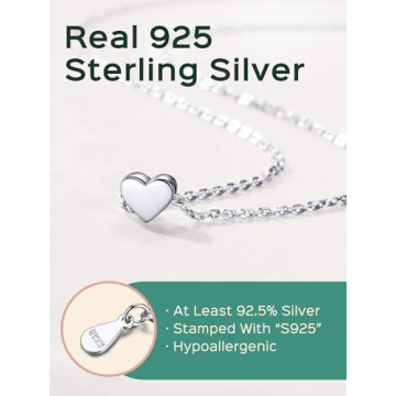 ChicSilver Silver Heart Necklace for Women Dainty Adjustable Jewelry