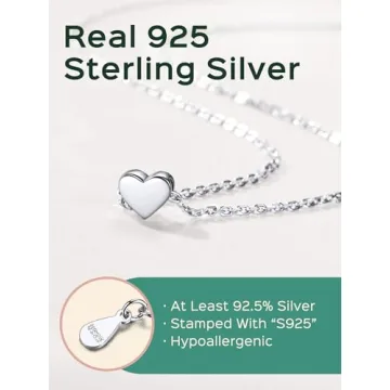 ChicSilver Silver Heart Necklace for Women Dainty Adjustable Jewelry