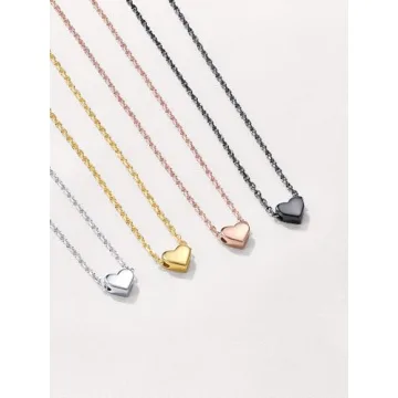 ChicSilver Silver Heart Necklace for Women Dainty Adjustable Jewelry