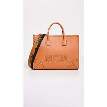 MCM Women's Munchen Tote Large in Cognac and Tan