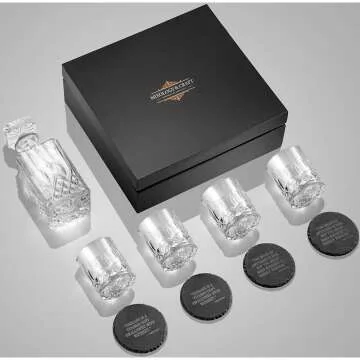 Whiskey Decanter and Glass Set for Men Gift
