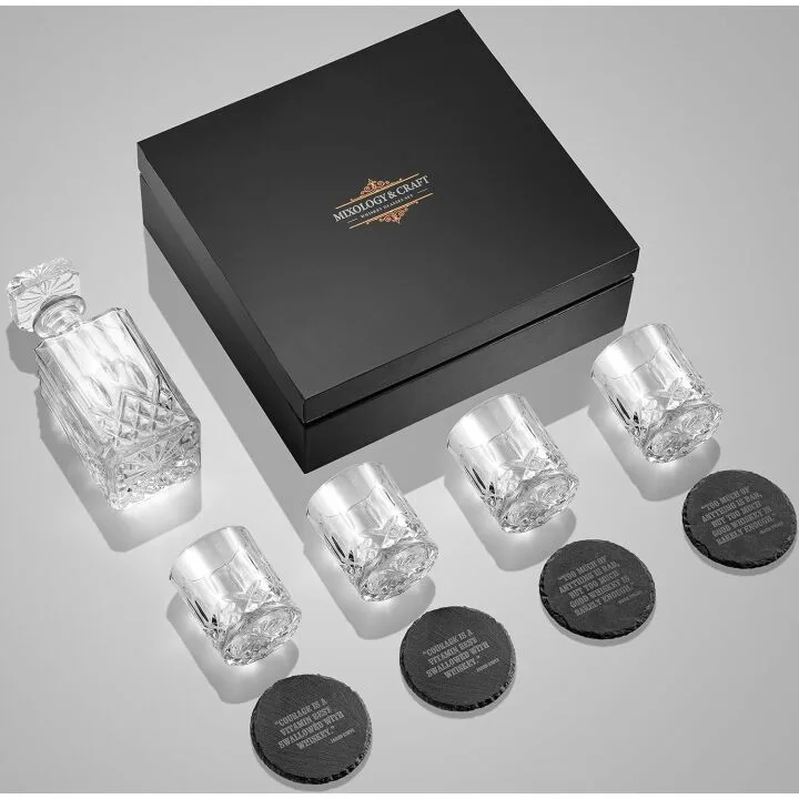 Whiskey Decanter and Glass Set for Men Gift