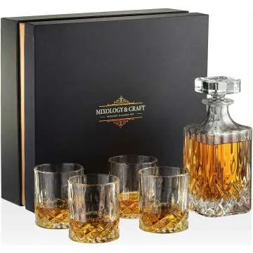 Whiskey Decanter and Glass Set for Men Gift