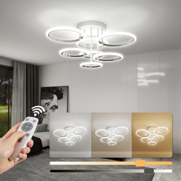 OUQI Stylish LED Flush Mount Ceiling Light - Dimmable & Remote Control