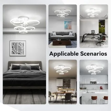 OUQI Modern LED Flush Mount Ceiling Light with Remote