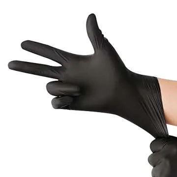 YOTU Black 6-Mil Disposable Nitrile Gloves for All Uses