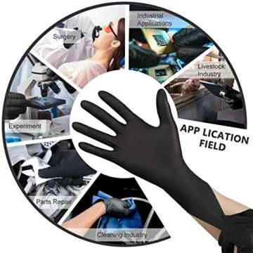 YOTU Black 6-Mil Disposable Nitrile Gloves for All Uses