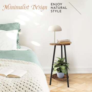 YEMOTTS Corner Plant Stands for Indoor: Modern 2 Tier Plants Holder Display Stand Flower Shelf for Patio Garden Living Room Balcony Bedroom (2-TIER, Tuscany)