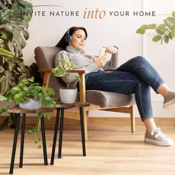 YEMOTTS Corner Plant Stands for Indoor: Modern 2 Tier Plants Holder Display Stand Flower Shelf for Patio Garden Living Room Balcony Bedroom (2-TIER, Tuscany)