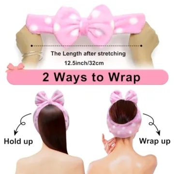 Shintop Soft Carol Fleece Bow Makeup Hair Band - Cute & Functional