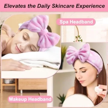 Shintop Soft Carol Fleece Bow Makeup Hair Band - Cute & Functional