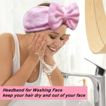 Shintop Soft Carol Fleece Bow Makeup Hair Band - Cute & Functional