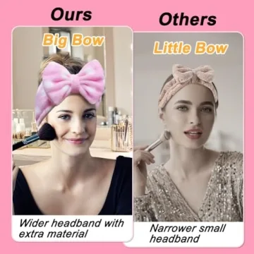 Shintop Soft Carol Fleece Bow Makeup Hair Band - Cute & Functional
