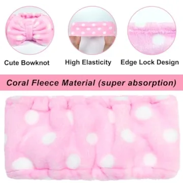 Shintop Soft Carol Fleece Bow Makeup Hair Band - Cute & Functional