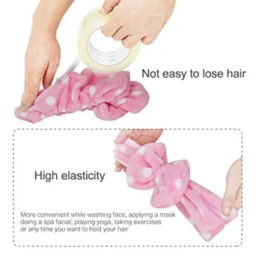Shintop Soft Carol Fleece Bow Makeup Hair Band - Cute & Functional