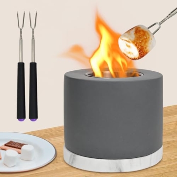 Tabletop Fire Pit Bowl – Smokeless Indoor Smores Kit Tabletop Fireplace – Mini Portable Fire Pit...