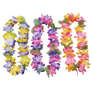 Vibrant Mahalo Floral Leis - 12 Pack for Celebrations