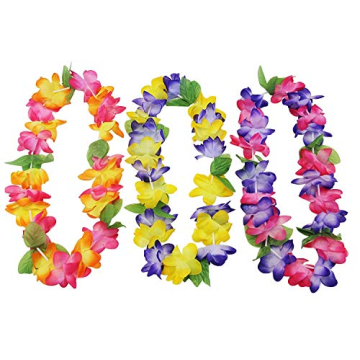 Vibrant Mahalo Floral Leis - 12 Pack for Celebrations