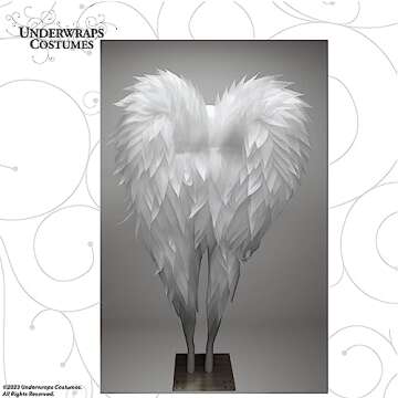 UNDERWRAPS Large Costume Foam Angel Wings - Adult Huge Foam Angel Wings Halloween Costume, 3 Feet Long Photoshoot Prop Dark Wings for Men & Women, (Angel Wings, White) (30639 OS)