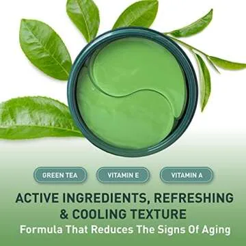Green Tea Matcha Eye Mask - 30 Pairs for Dark Circles