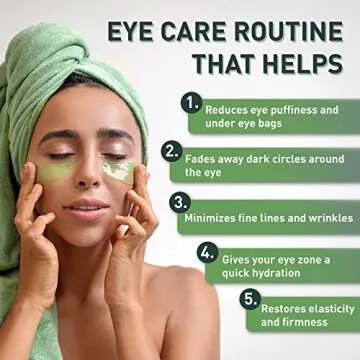 Green Tea Matcha Eye Mask - 30 Pairs for Dark Circles
