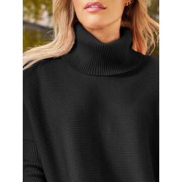 LILLUSORY Oversized Turtleneck Pullover Sweaters Womens 2024 Long Tunic Sweater Winter Trendy Casual...