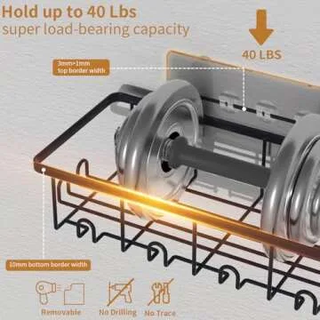 TDFERAN Shower Shelves 6 Pack, Adhesive Shower Caddy, Rustproof Stainless Steel Large Capacity Shelves for Bathroom Organizer, Shower Caddy Apartment, No Drilling Shelves for Bathroom Storage
