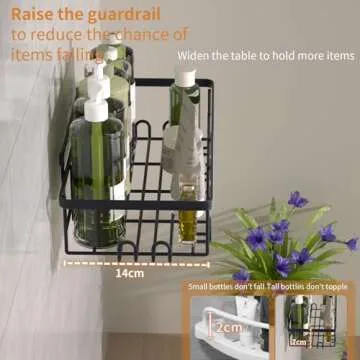 TDFERAN Shower Shelves 6 Pack, Adhesive Shower Caddy, Rustproof Stainless Steel Large Capacity Shelves for Bathroom Organizer, Shower Caddy Apartment, No Drilling Shelves for Bathroom Storage