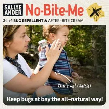 SALLYEANDER No Bite Me All-Natural Bug & Insect Repellent - Anti Itch Cream - 2 oz - Safe for Kids a...