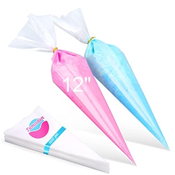 Tamodan 12" Side Not Bursting Piping Bag - 100 Pcs Disposable Pastry Bags