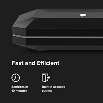 PhoneSoap Basic Cell Phone UV Light Sanitizer Box | Patented and Clinically Proven 360 Degree UV Light Sanitizer | (Black)