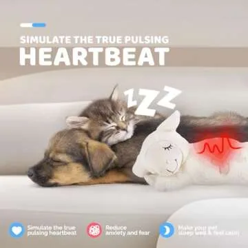 ALL FOR PAWS Heartbeat Dog Toy for Puppy - Dog Anxiety Relief & Behavioral Training | Puppy Heartbeat Stuffed Animal Plush Toy | Perfect for Dog Sleep Aid