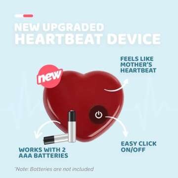 ALL FOR PAWS Heartbeat Dog Toy for Puppy - Dog Anxiety Relief & Behavioral Training | Puppy Heartbeat Stuffed Animal Plush Toy | Perfect for Dog Sleep Aid