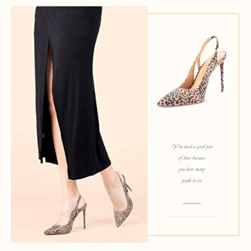 Yumlon Women's Leopard High Heels - 4.5 Inch Comfort Pumps