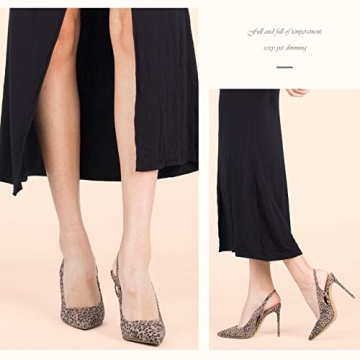 Yumlon Women's Leopard High Heels - 4.5 Inch Comfort Pumps