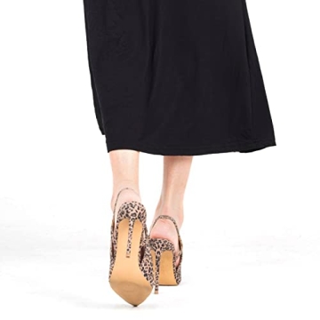 Yumlon Women's Leopard High Heels - 4.5 Inch Comfort Pumps