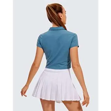CRZ YOGA Workout Short Sleeve Shirts for Women Golf Polo Shirt Crop Tops Tennis Athletic Sports T-Sh...
