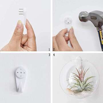 Set of 3 Wall Hanging Terrariums Indoor Plants Holders Wall Glass Vase for Flowers Planters for Succulents Air Plants Wall Mounted Decoration for Sunroom Living Room