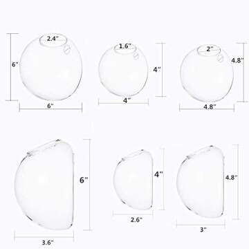 Set of 3 Wall Hanging Terrariums Indoor Plants Holders Wall Glass Vase for Flowers Planters for Succulents Air Plants Wall Mounted Decoration for Sunroom Living Room