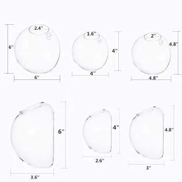 Set of 3 Wall Hanging Terrariums Indoor Plants Holders Wall Glass Vase for Flowers Planters for Succulents Air Plants Wall Mounted Decoration for Sunroom Living Room