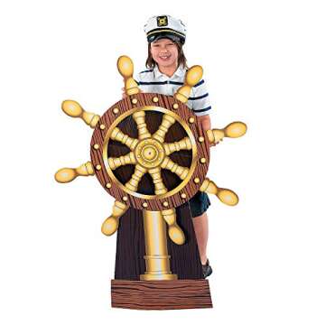 Fun Express Ship Wheel Standup - Nautical Party Decor - 38 1/2" x 50 3/4"