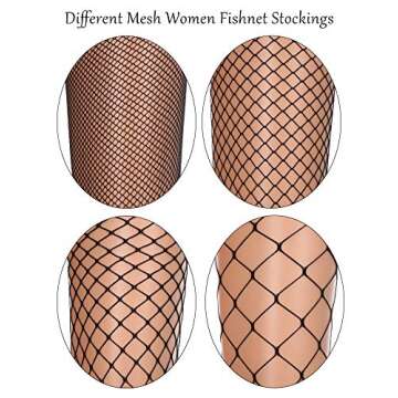 Zhanmai 8 Pairs Women Fishnet Stockings Tights Pantyhose Thigh High Stockings Waist Fishnets